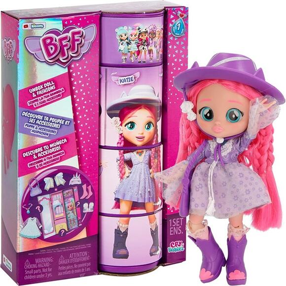 Cry Babies BFF Katie Fashion Doll with 9+ Surprises Including Outfit & Accessory - Picture 3 of 7